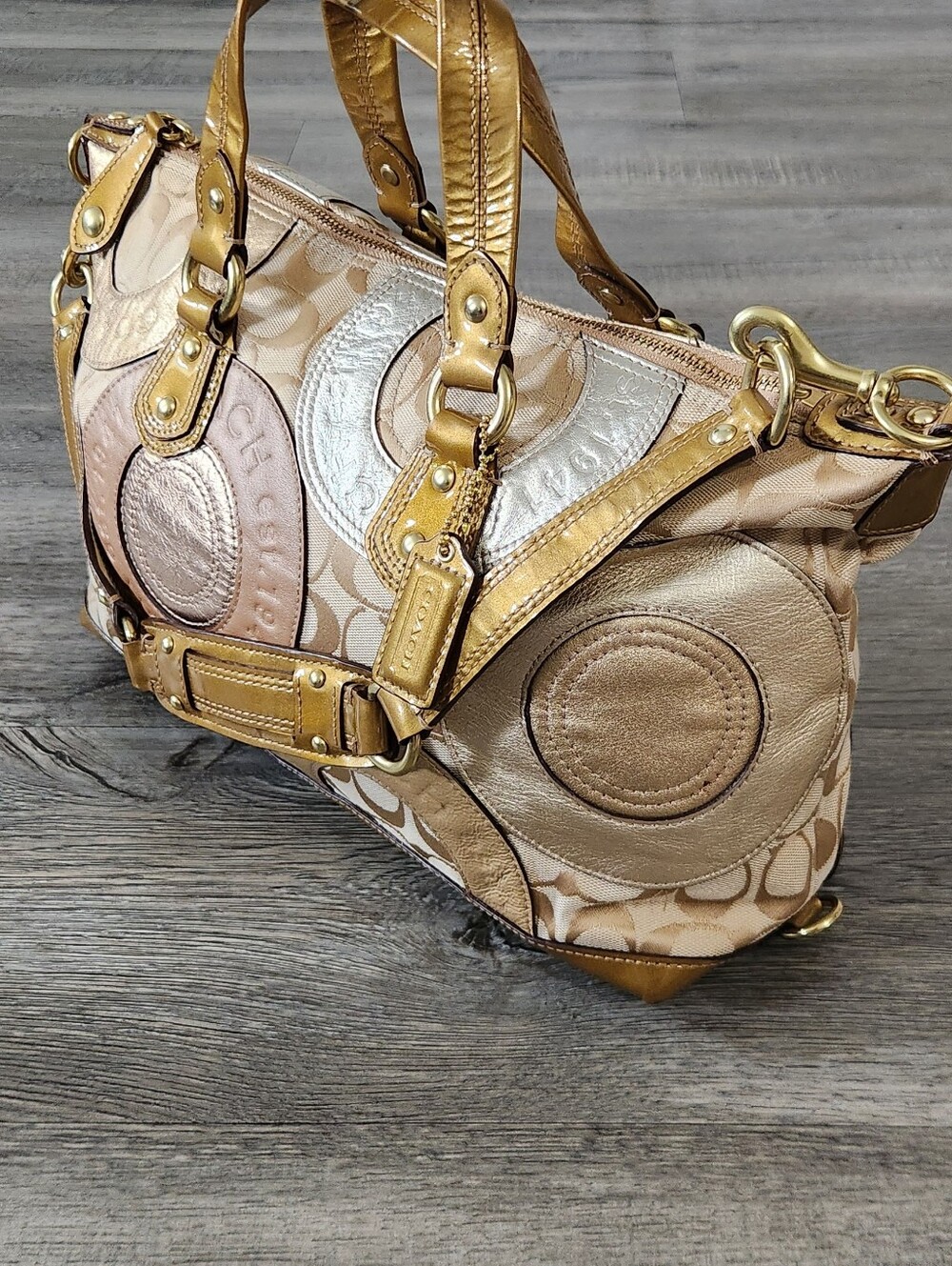 Y2K Coach Patchwork Ashley Satche Tote Bag - Picture 4 of 14